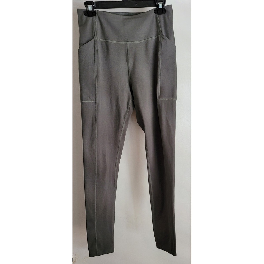 Girlfriend Collective Leggings Size L Grey Solid Athleisure Activewear Pants